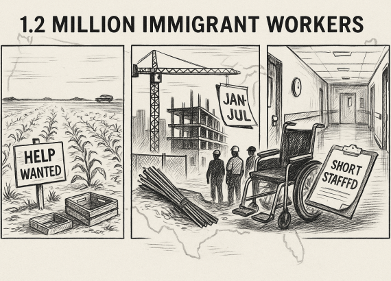 अमेरिकाको श्रम बजारबाट १२ लाख आप्रवासी बाहिरिए, कृषि–निर्माण र होम हेल्थ केयरमा सेवामा असर